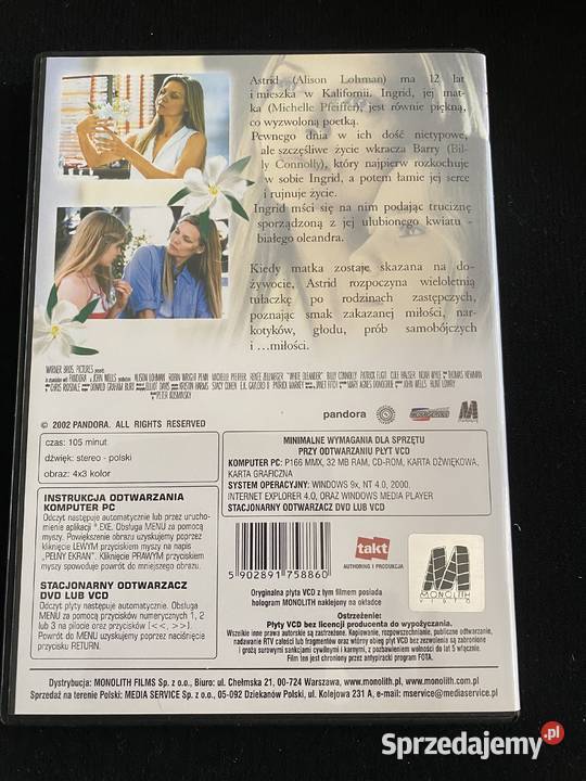 Bialy Oleanderfilm na 2 plytach VCD Filmy Lublin