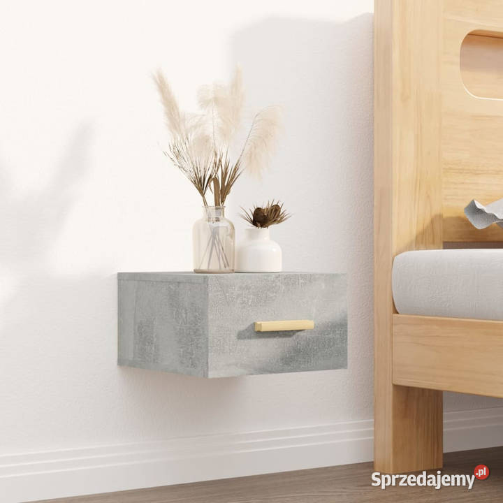 Wisząca szafka nocna szarość betonu 35x35x20 mazowieckie Warszawa