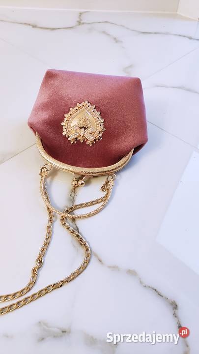 Elegancka torebka welur retro na zastrzask Warszawa