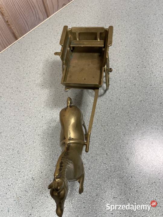 Mosiężny koń z wozem figura Antyk Antyki Rzeszów sprzedam