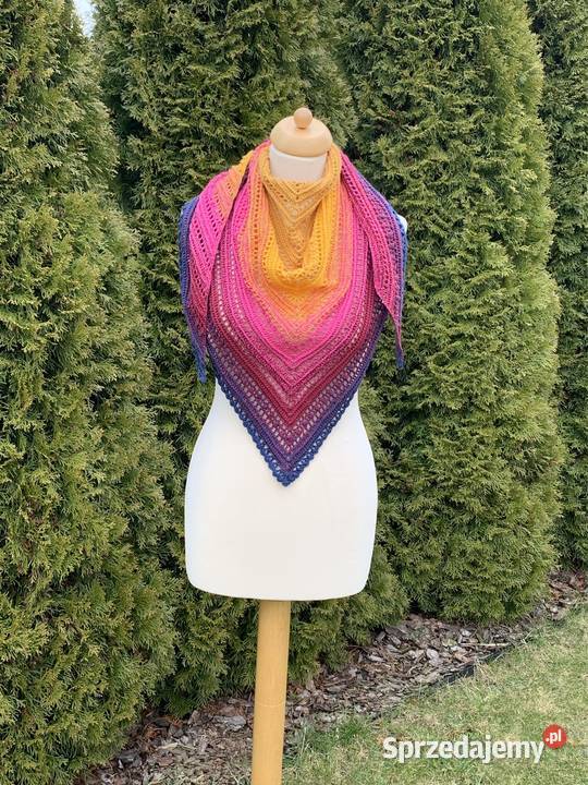 Chusta na szydełku kolorowy łódzkie