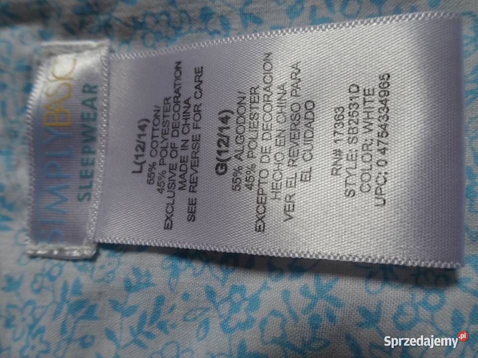 SIMPLY BASIC koszula nocna 42 XL kwiatuszki Inna marka Nowy Sącz