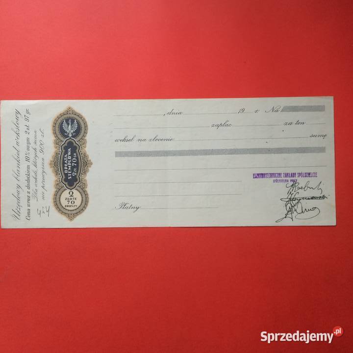 1971 Weksel Spółdzielni Pracy Szczecin