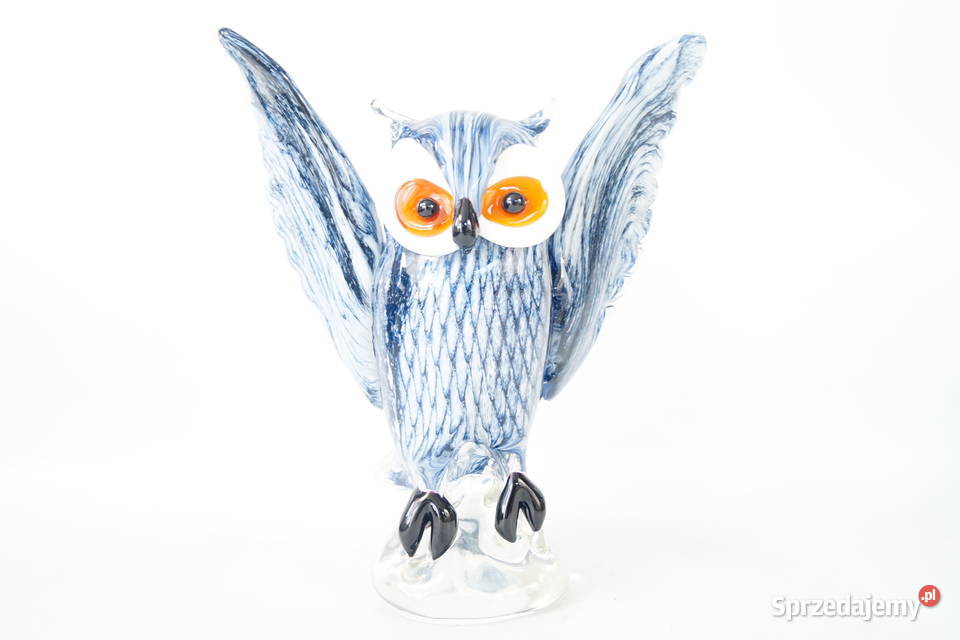 Figura szklana Murano style SOWA symbol mądrości