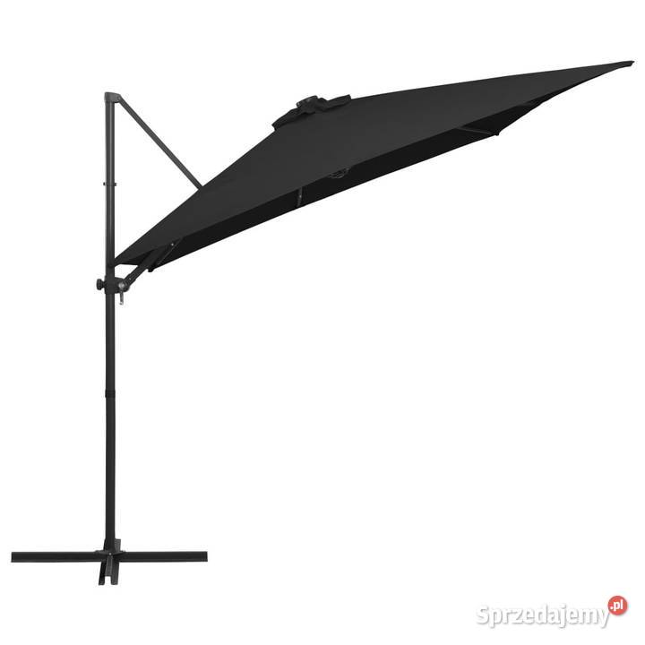 Parasol wiszący z LED i stalowym słupkiem Warszawa