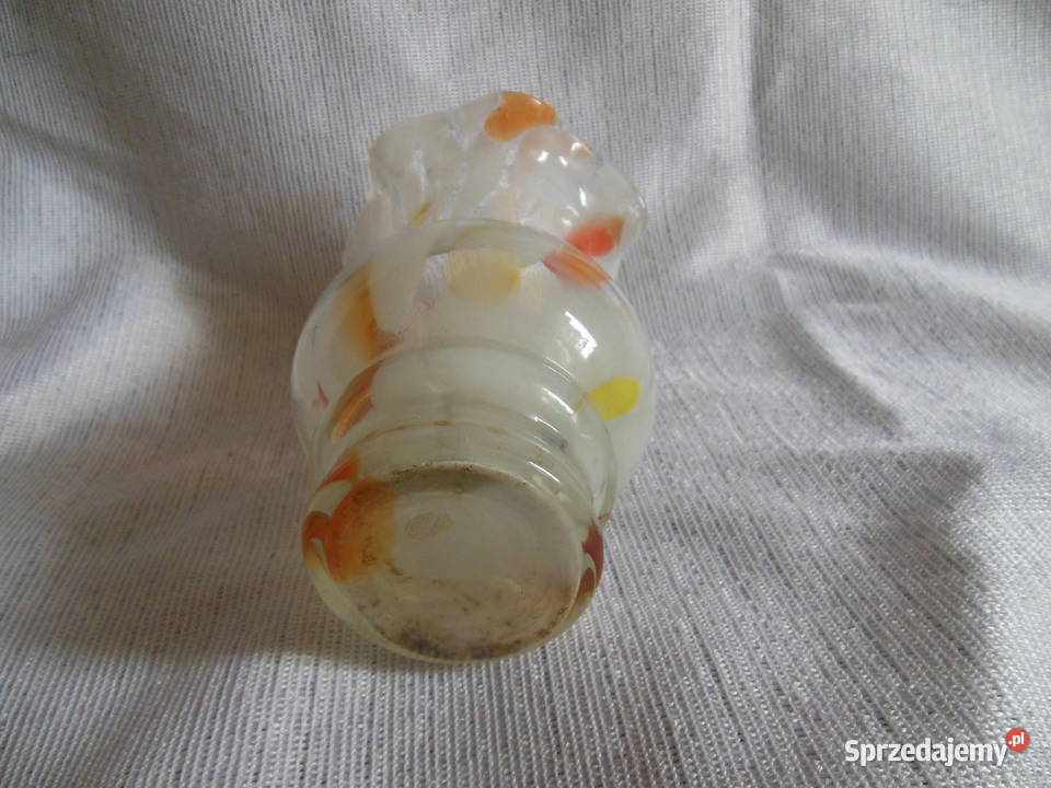 Wazonik z kolorowego szkła PRL