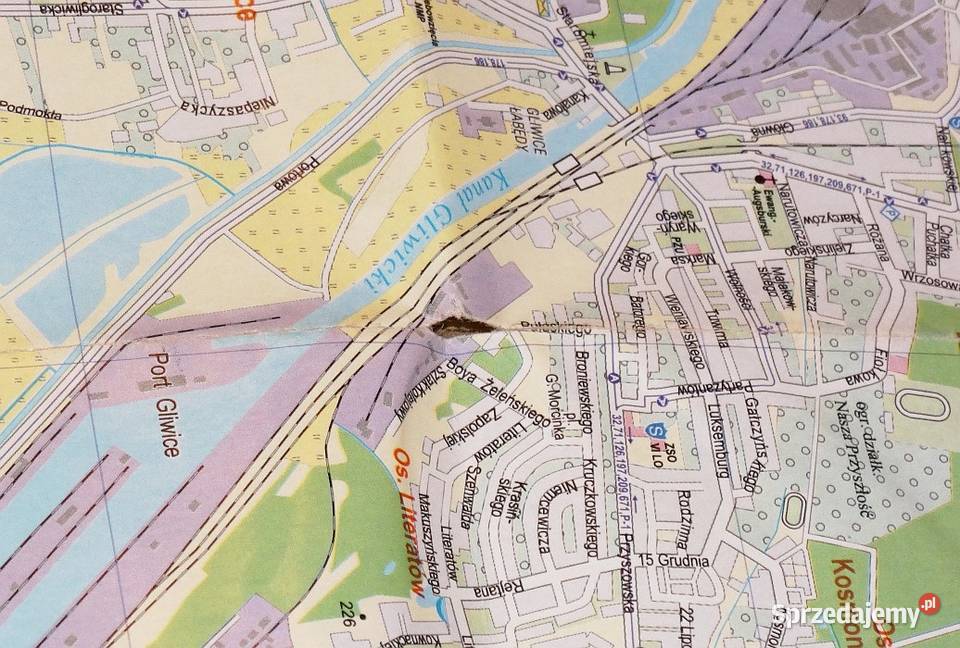 Plan miasta Gliwice mapa w skali 120000 zgodna z sprzedam