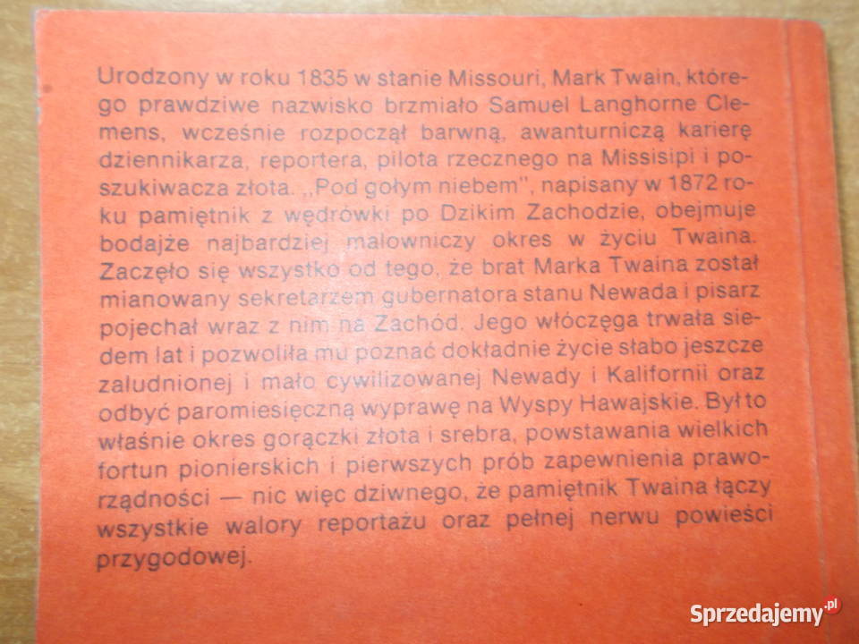 Mark Twain Pod gołym niebem Głubczyce sprzedam