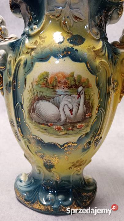 Para Wazonów Rocaille Ręcznie Malowane Złocenia Porcelana i szkło zachodniopomorskie Szczecin