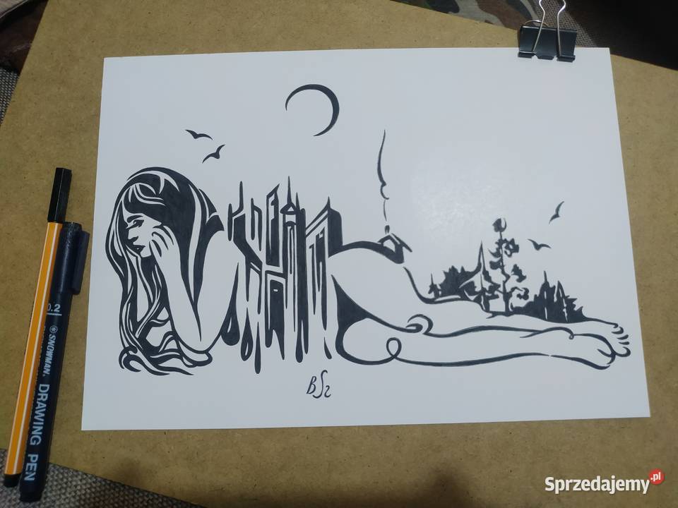 Rysunek balans cienkopis blok tech A4 250 gm2 Warszawa sprzedam