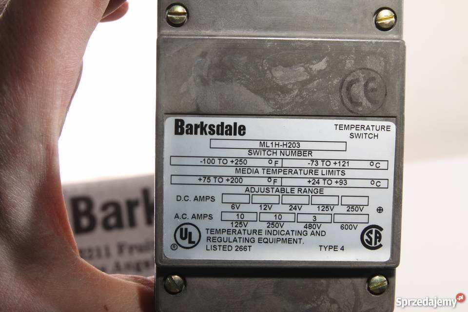 przełącznik temperatury Barksdale ML1HH203SWS Produkcja Otwock