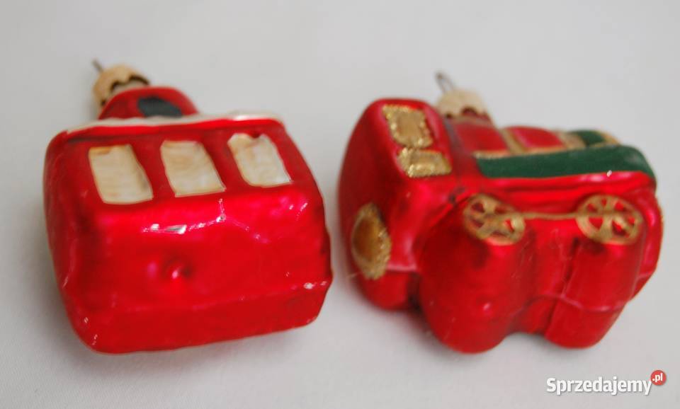 Kościół i lokomotywa bombka szklana ręcznie wielokolorowy Dekoracje świąteczne Lublin