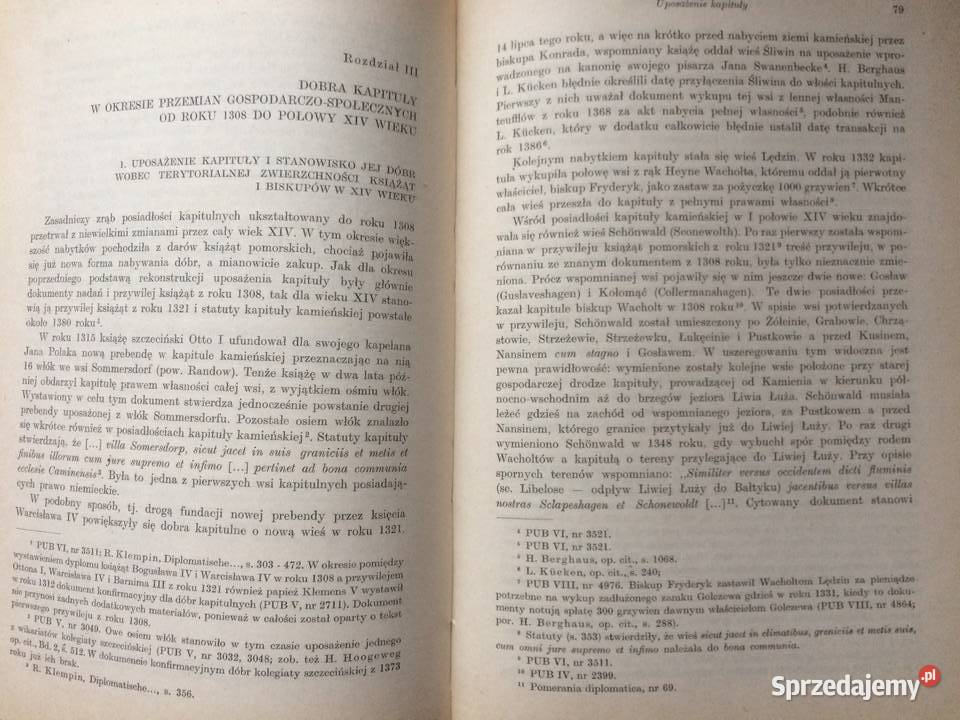 3163 Dobra Kapituły Kamieńskiej Do Połowy XV zachodniopomorskie Szczecin