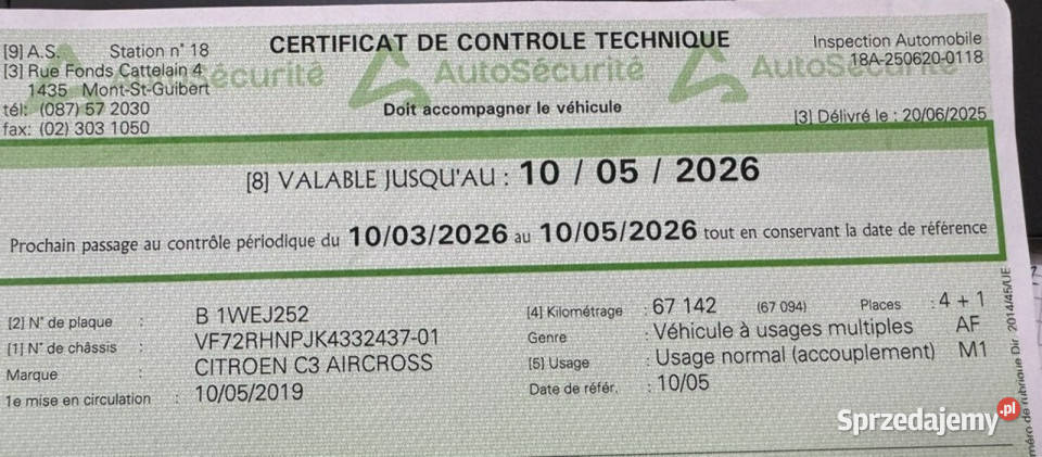 Citroen C3 Aircross Pisemna gwarancja 12 C3 Aircross Konin