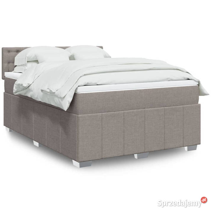 Łóżko kontynentalne z materacem taupe tkanina 190cm Warszawa