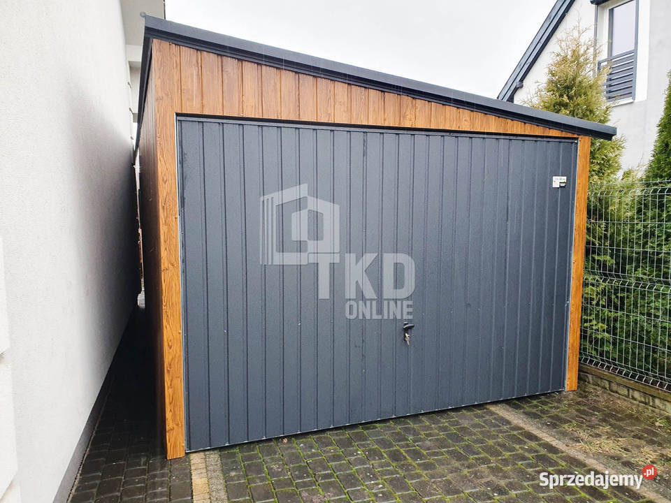 Garaż Blaszany 3x4 Brama Antracyt jasny orzech warmińsko-mazurskie