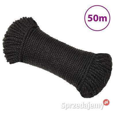 vidaXL Linka robocza czarna 8 mm 50 m Warszawa