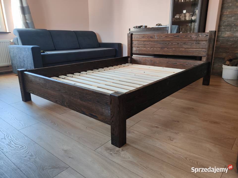 Nowe postarzane szczotkowane łóżko 140x200 Nisko