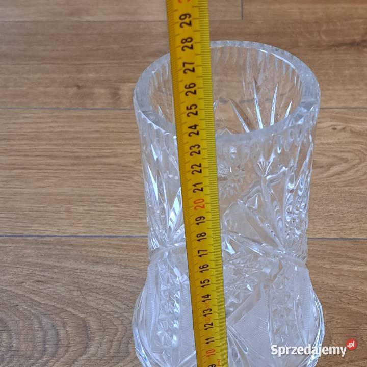 Kryształowy wazon PRL ręcznie szlifowany Domaszczyn