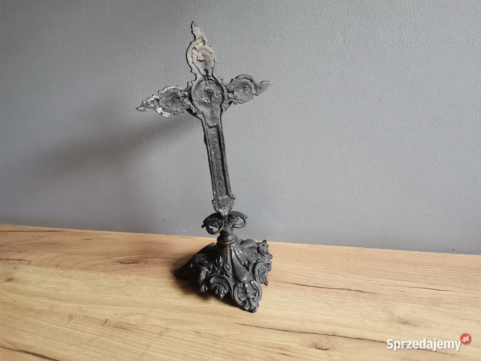 Stary duży Krzyż mosiężny Krucyfiks Pasyjka Katowice sprzedam
