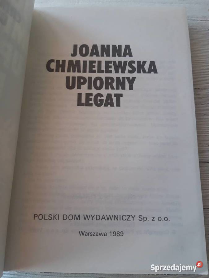 Upiorny Legat Joanna Chmielewska 1989