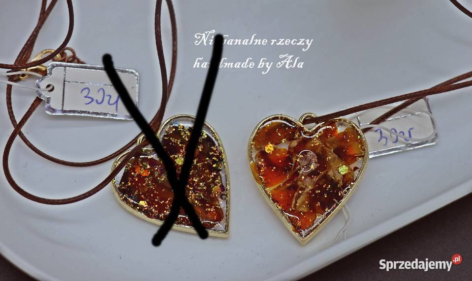 Biżuteria z żywicy wisiorek naszyjnik sprzedam