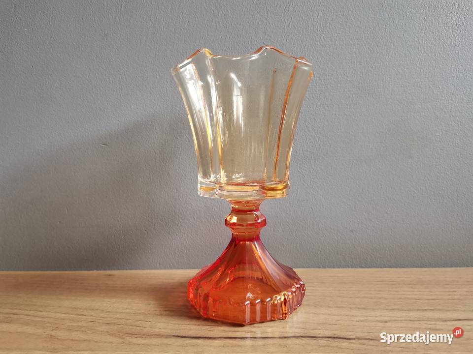 Stary szklany kolorowy kielich śląskie Katowice