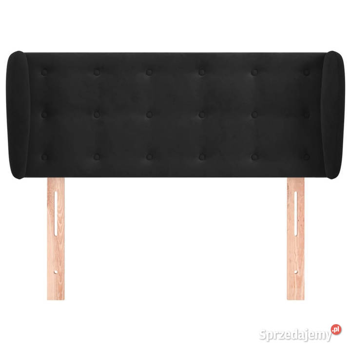 Zagłówek uszak czarny 93x23x7888 aksamitny