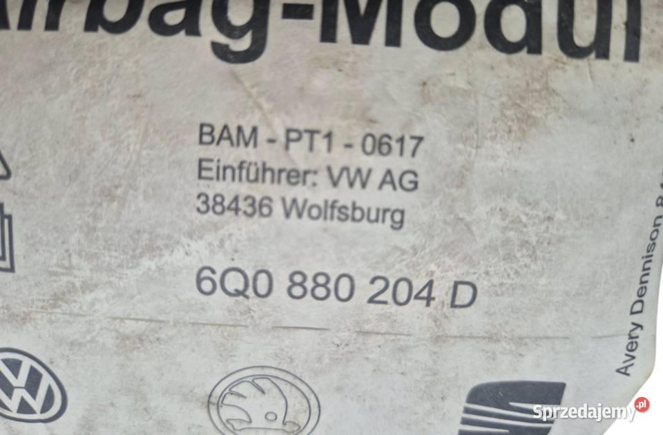 AIRBAG PASAŻERA IBIZA 3 POLO 4 6Q0880204C świętokrzyskie Działoszyce