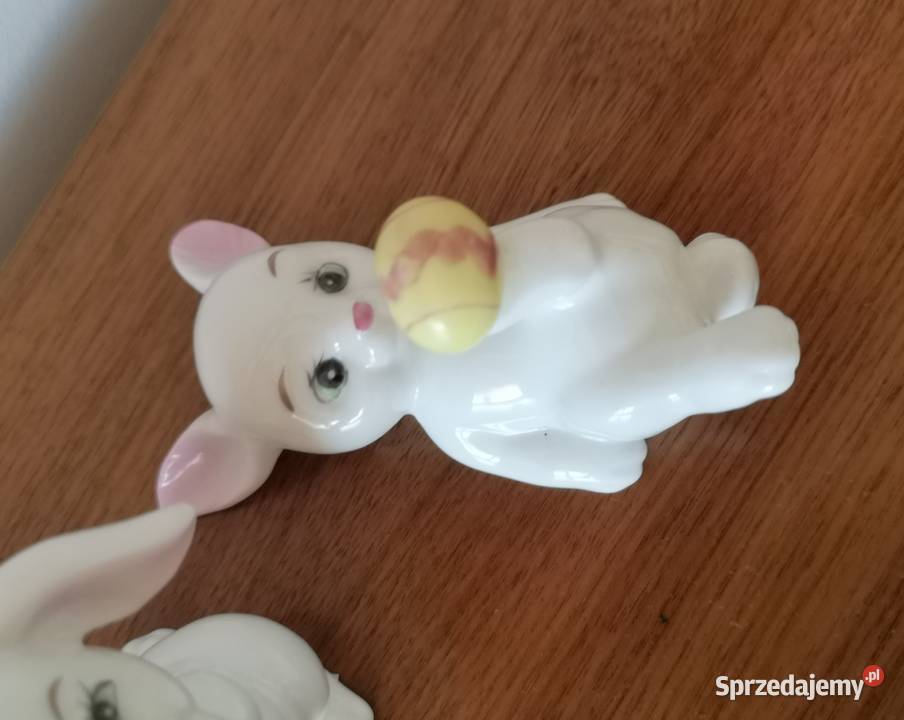 Figurki zajączki Wielkanocne porcelana vintage kujawsko-pomorskie Toruń