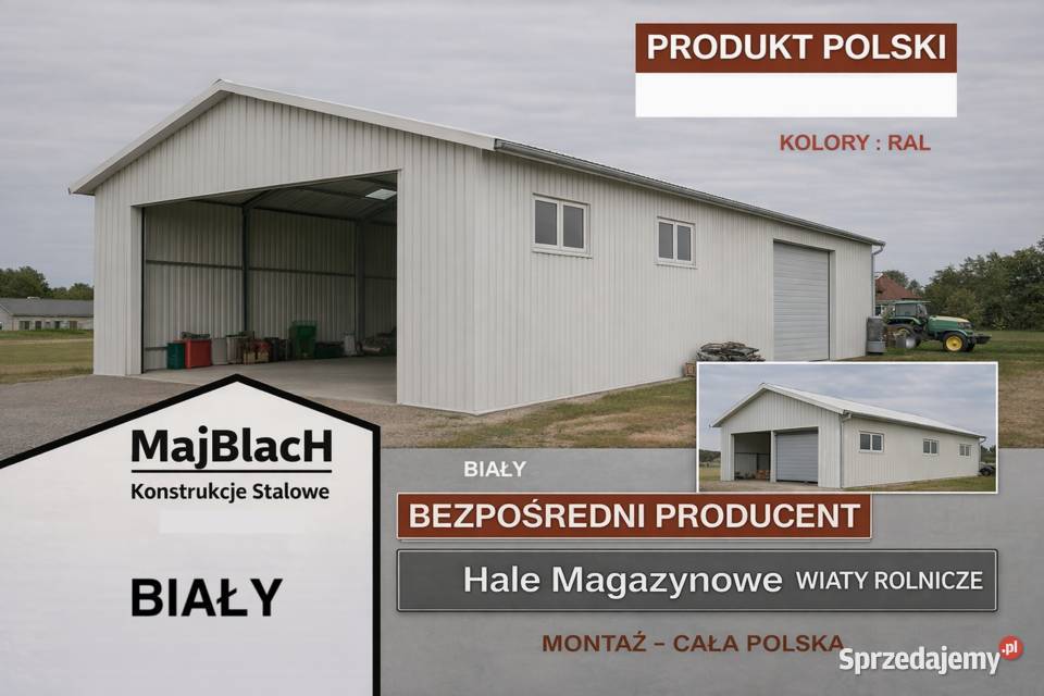 Kolory RAL Hala Wiata Garaż Blaszany RABAT Sprzedaż