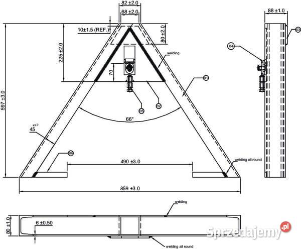 Trójkąt zaczepowy maszyna TUZ kat1 TL150681 małopolskie Kamionna