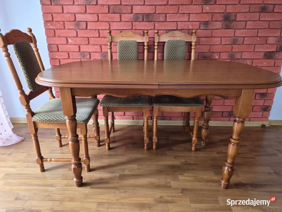Stół rozkładany 140 180 8 krzeseł łódzkie Wartkowice