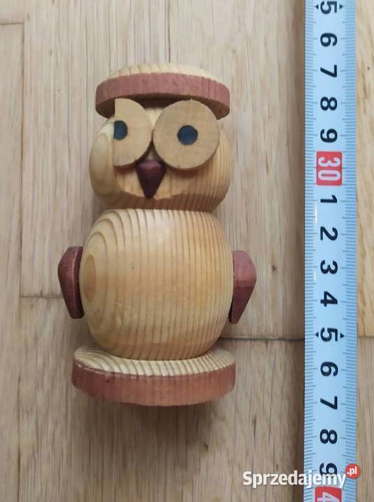 343 SOLNICZKA drewniana SOWA HANDMADE RETRO Łódź