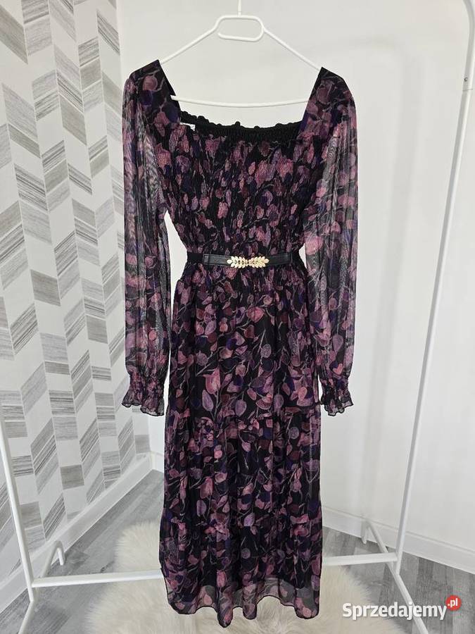 Sukienka siateczkowa z gumkami Fiolet Rybnik