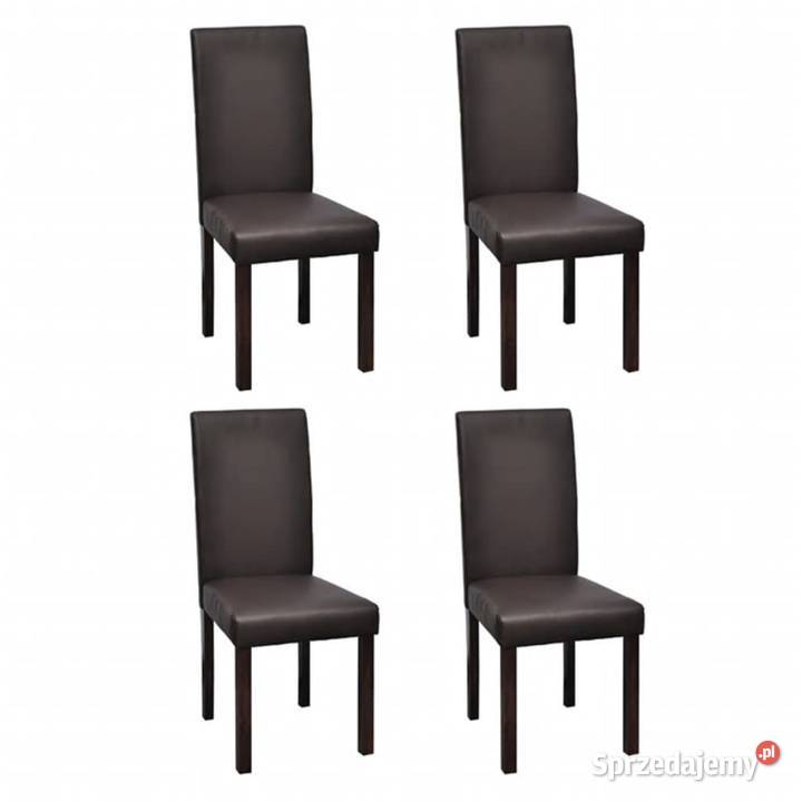 vidaXL Krzesła jadalniane, 4 szt., brązowe, sztuczna (60588)