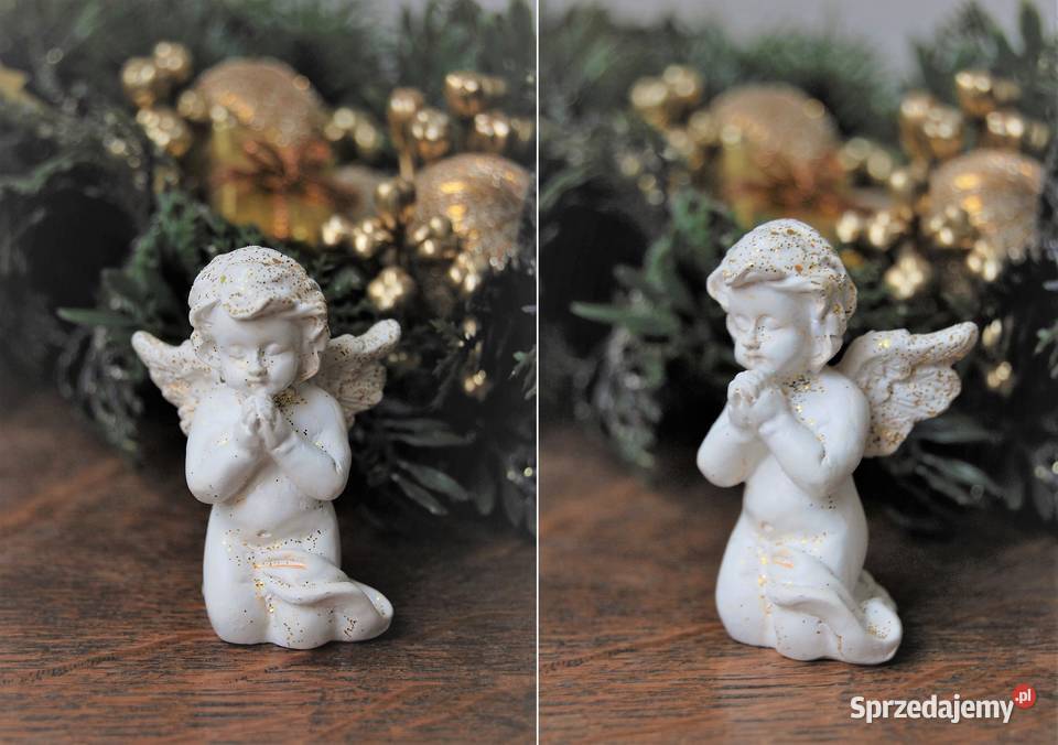 Anioł aniołek klęczący biały figurka żywica biały sprzedam
