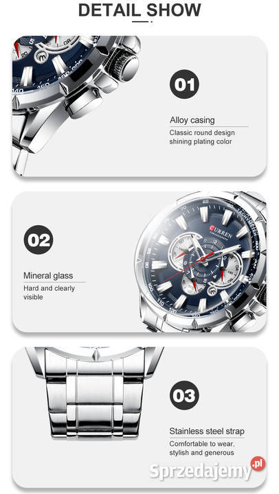 Duży zegarek męski Curren sportowy chronograf sprzedam