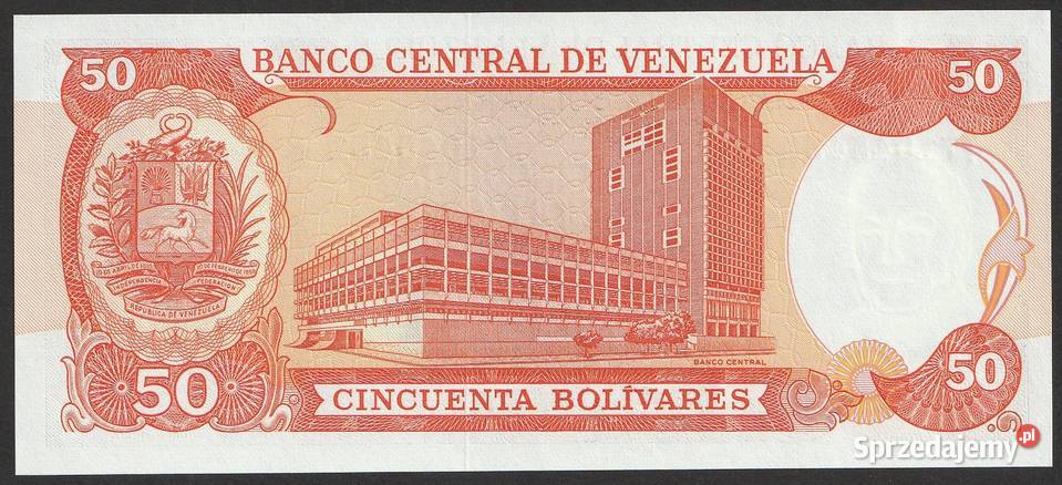 WENEZUELA 50 BOLIVARES 1995 BELLO STAN BANKOWY łódzkie Łódź sprzedam