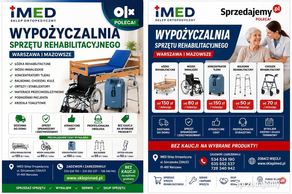 WYPOŻYCZALNIA SPRZĘTU REHABILITACYJNEGO I Warszawa zdrowie