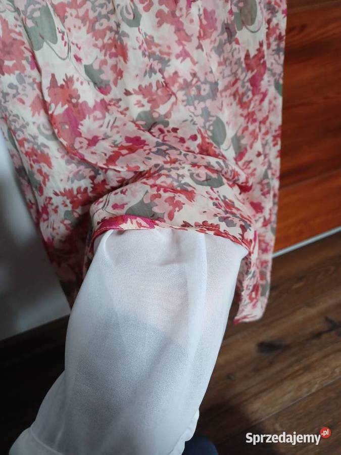 Sukienka beżowa różowa w kwiaty rozmiar L Rzeszów sprzedam