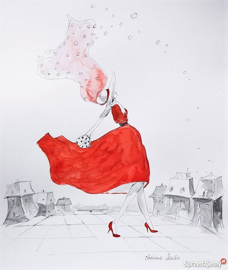 TAKI LEKKI STAN BYCIA akwarela artystki Adriany Katowice sprzedam