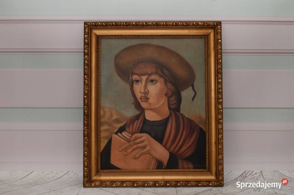 T De Łempicka Nauczycielka w Kapeluszu Stary Antyki, Sztuka, Kolekcje Kraków