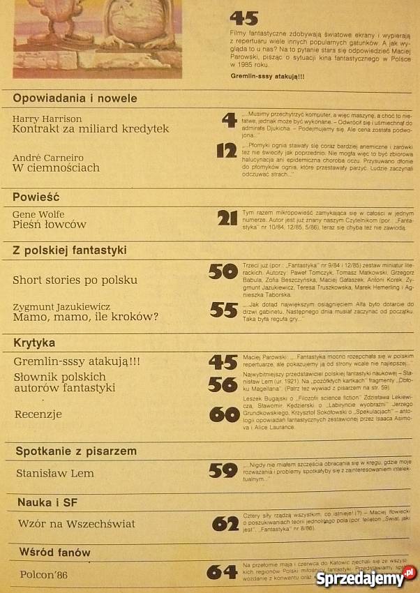 FANTASTYKA 1986 09 48 MIESIĘCZNIK wielkopolskie Piła