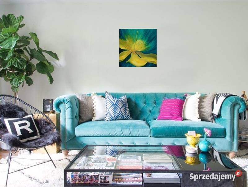 Obraz olejny Żółty kwiat Abstrakcja Lublin
