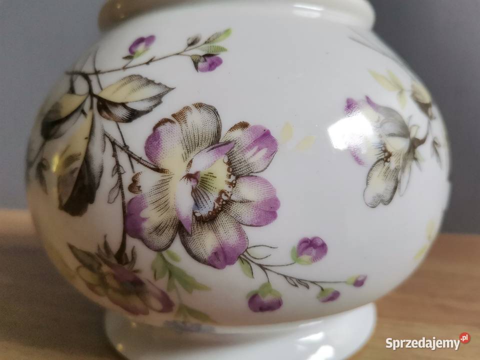 Stary wazon w kwiaty Łączka porcelana Bogucice Porcelana i szkło Siemianowice Śląskie sprzedam