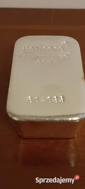 Sztabka srebra inwestycyjnego 1000 g LBMA stan Antyki Antyki małopolskie