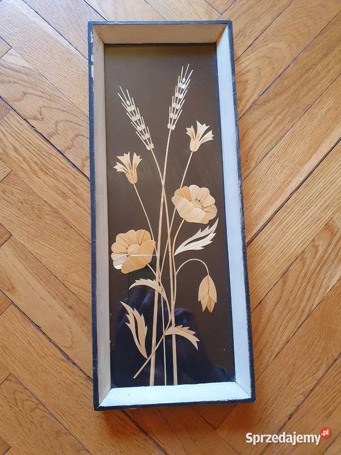 obraz ze słomy kwiaty Myszków