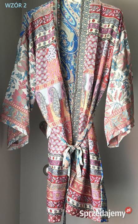 Kimono boho1 pasek jedwab naturalny 8 wzorów kolorowy Białystok