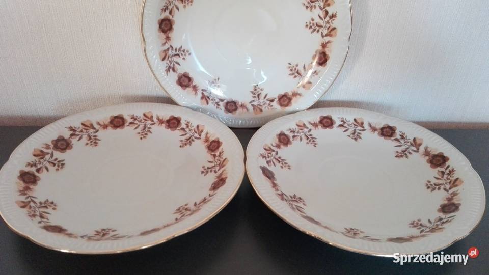 Spodki talerzyki stara porcelana Chodzież fason Warpechy Stare